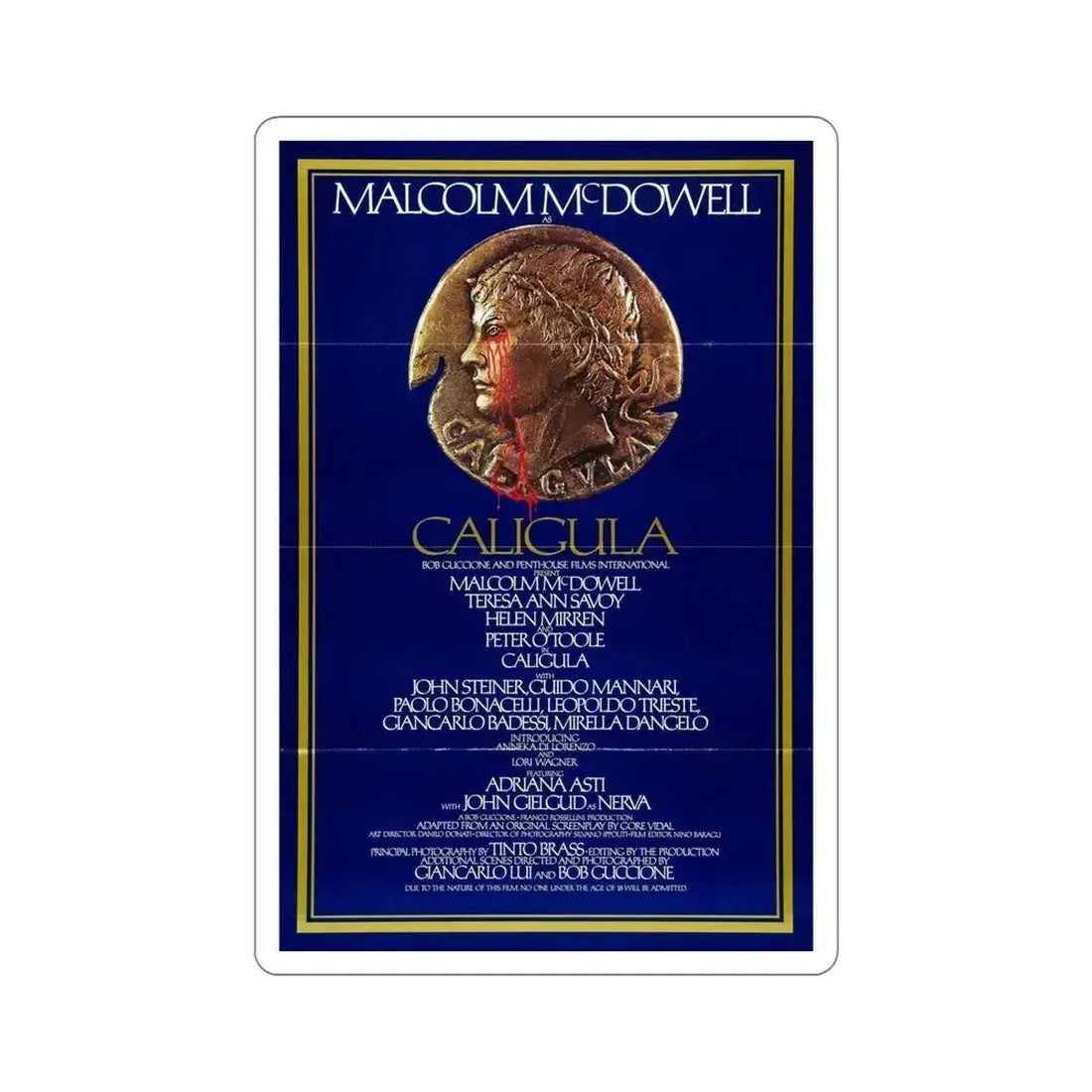 Caligula 1980 Movie Poster STICKER Vinyl Die-Cut Decal 6 Inch - The Sticker Space