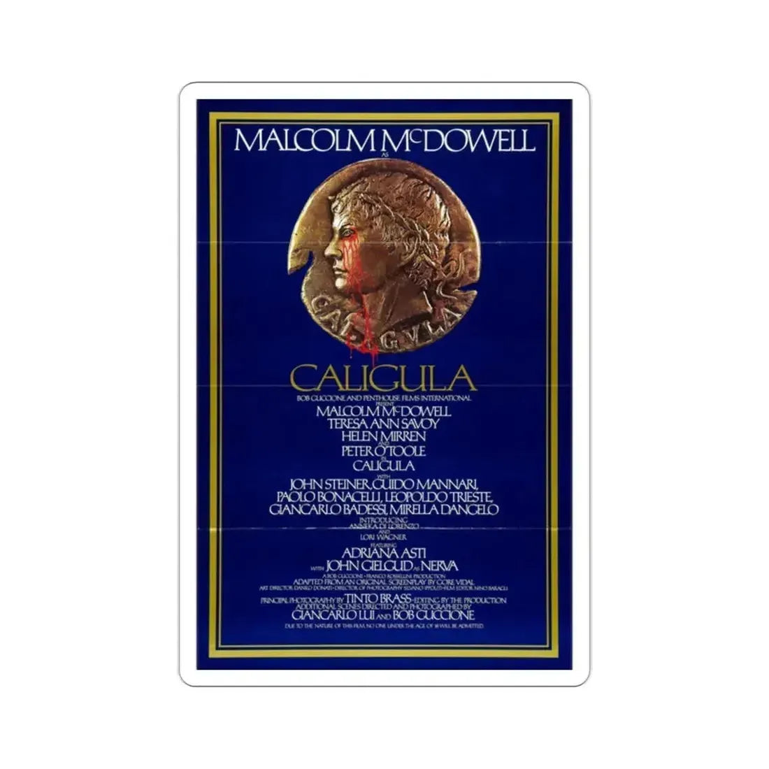 Caligula 1980 Movie Poster STICKER Vinyl Die-Cut Decal - The Sticker Space