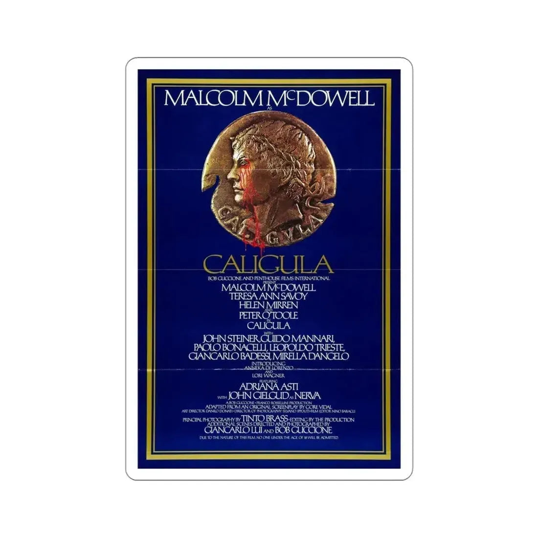 Caligula 1980 Movie Poster STICKER Vinyl Die-Cut Decal - The Sticker Space