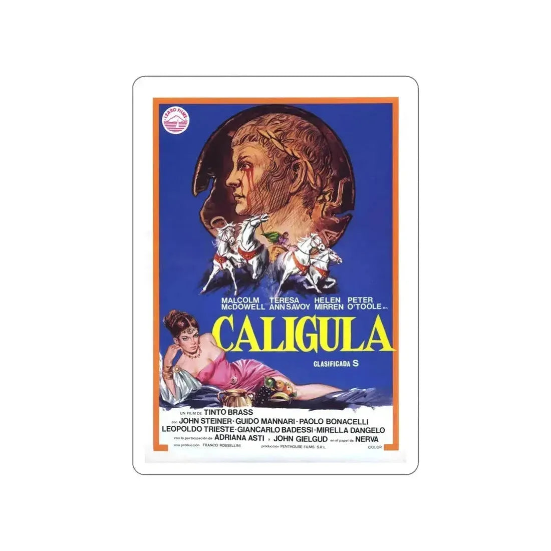 CALIGULA (2) 1979 Movie Poster STICKER Vinyl Die-Cut Decal - The Sticker Space