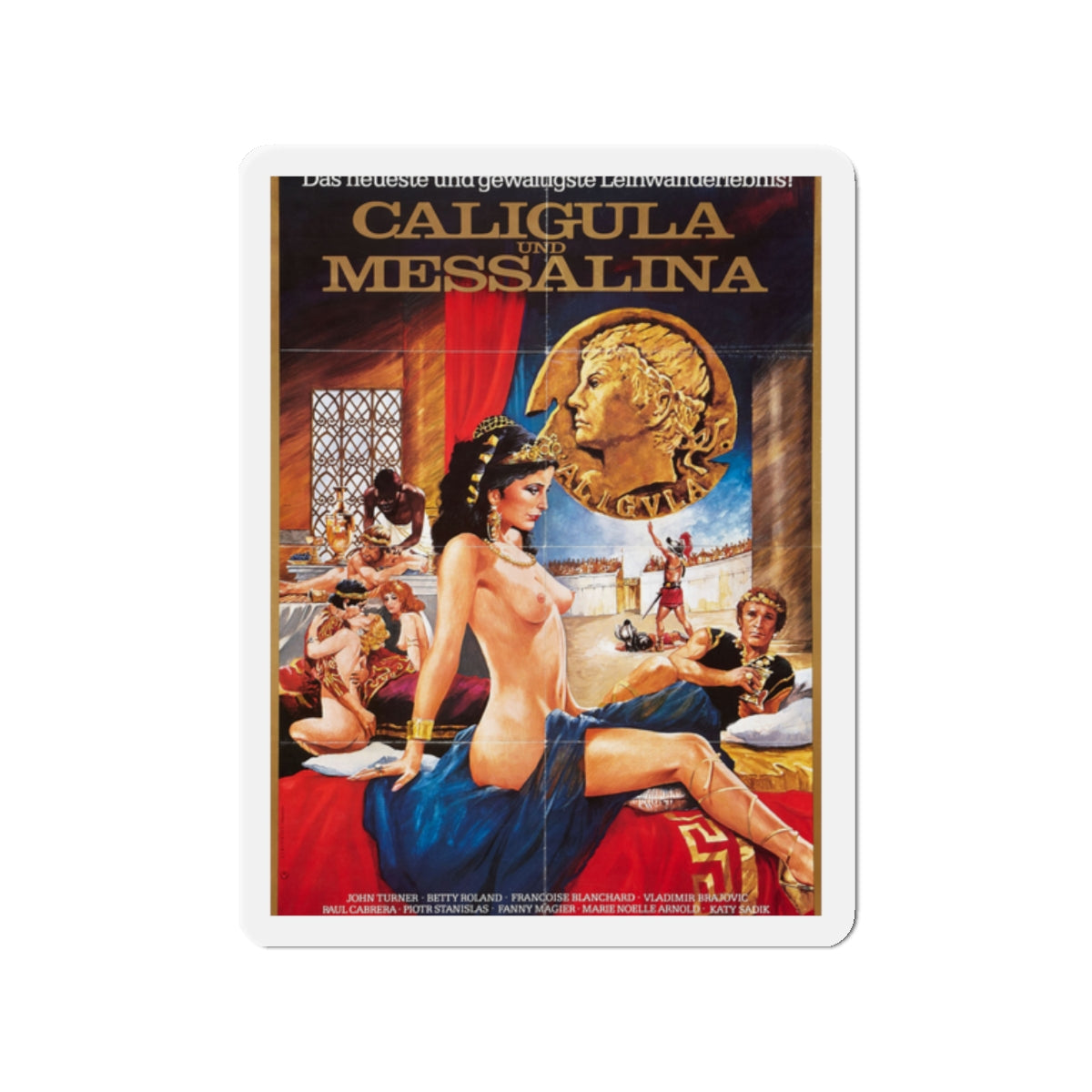 CALIGULA UND MESSALINA 1981 Movie Poster - Die-Cut Magnet-2" x 2"-The Sticker Space