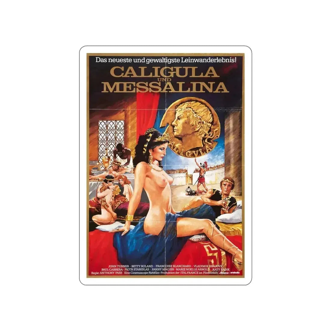CALIGULA UND MESSALINA 1981 Movie Poster STICKER Vinyl Die-Cut Decal - The Sticker Space