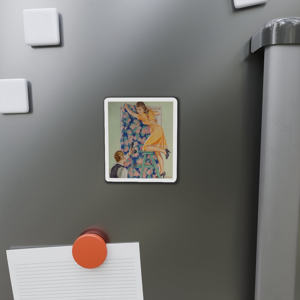 Call for You (Magazine Illustration) Refrigerator Magnet-The Sticker Space