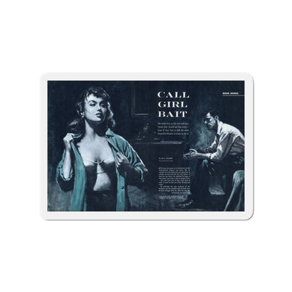 Call Girl Bait, Male magazine, February 1957 (Magazine Illustration) Refrigerator Magnet-3" x 3"-The Sticker Space