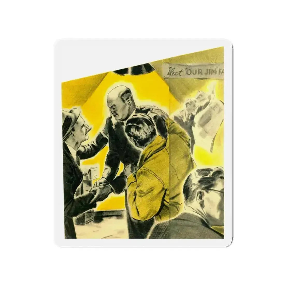 Call Me Jim, Liberty magazine, September 25, 1937 (Magazine Illustration) Refrigerator Magnet 3 Inch - The Sticker Space