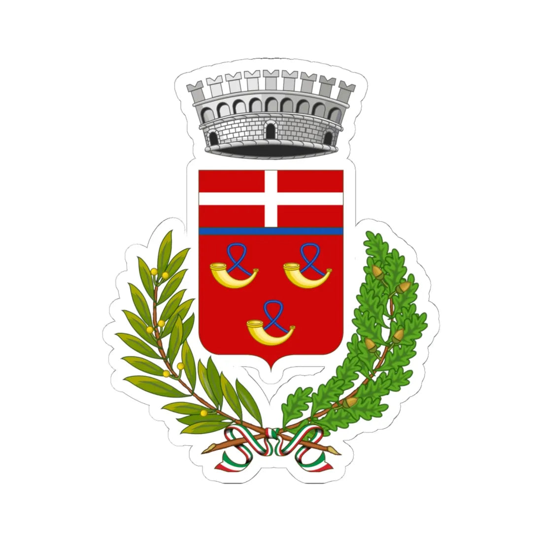 Callabiana-Stemma (Italy) (Coat of Arms) STICKER Vinyl Kiss-Cut Decal 6 Inch White - The Sticker Space