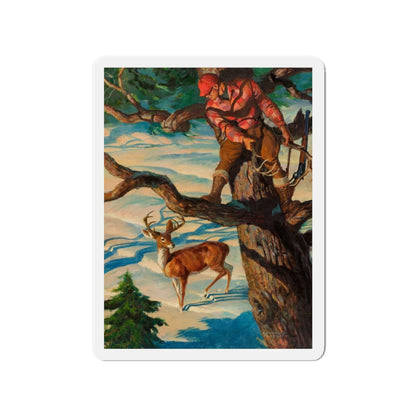 Calling the Buck (Magazine Illustration) Refrigerator Magnet-3" x 3"-The Sticker Space