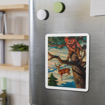 Calling the Buck (Magazine Illustration) Refrigerator Magnet-The Sticker Space