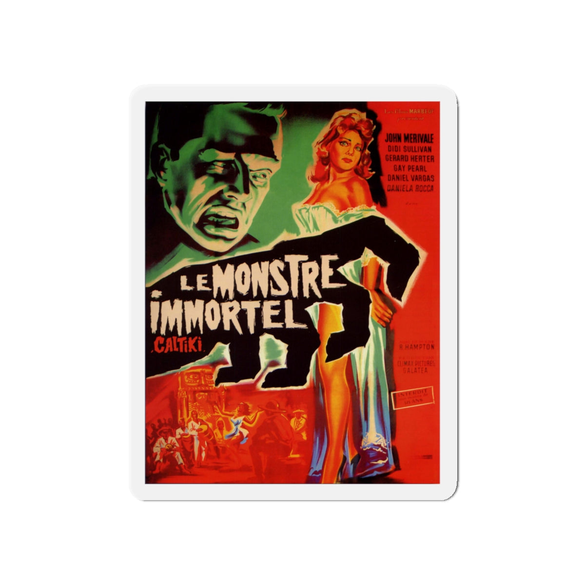 CALTIKI (FRENCH) 1959 Movie Poster - Die-Cut Magnet-5" x 5"-The Sticker Space