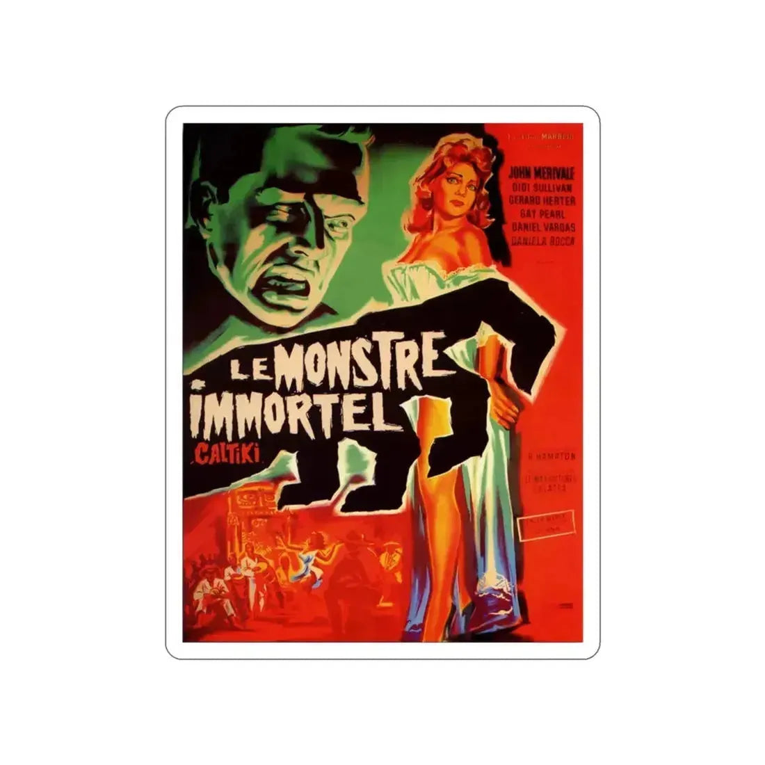 CALTIKI (FRENCH) 1959 Movie Poster STICKER Vinyl Die-Cut Decal - The Sticker Space