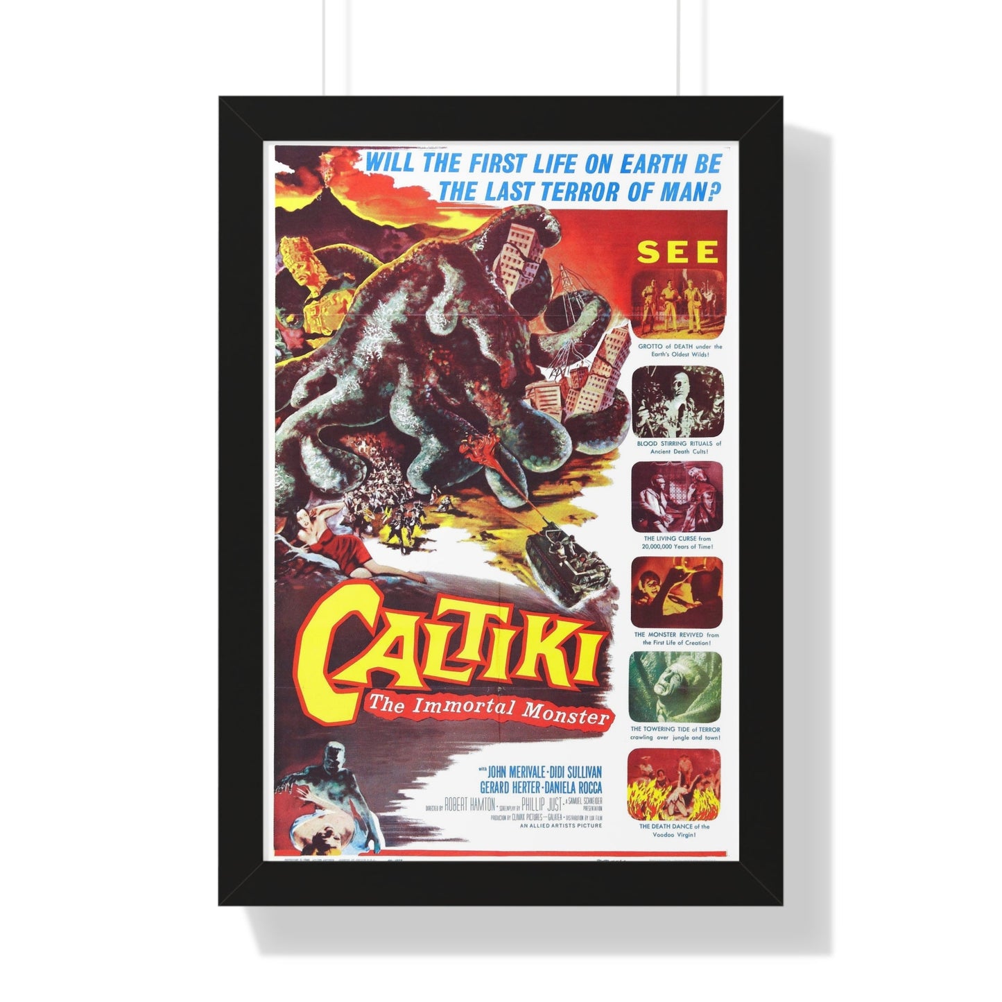 CALTIKI THE IMMORTAL MONSTER 1959 - Framed Movie Poster-16″ x 24″-The Sticker Space