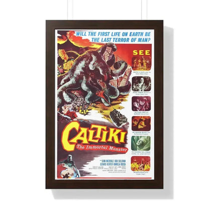 CALTIKI THE IMMORTAL MONSTER 1959 - Framed Movie Poster 16″ x 24″ Walnut - The Sticker Space