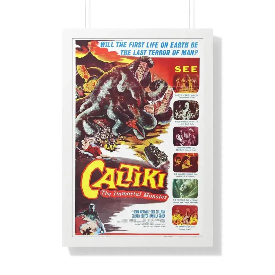 CALTIKI THE IMMORTAL MONSTER 1959 - Framed Movie Poster 20" x 30" White - The Sticker Space