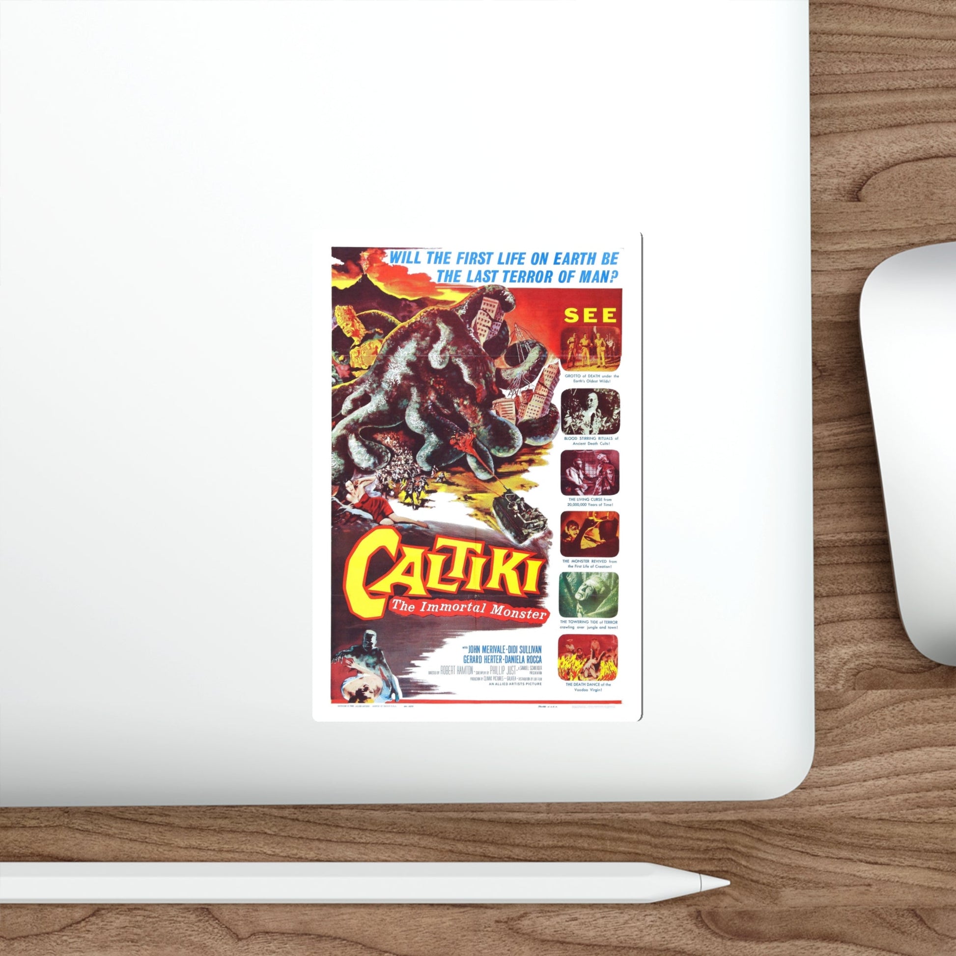 CALTIKI THE IMMORTAL MONSTER 1959 Movie Poster STICKER Vinyl Die-Cut Decal-The Sticker Space