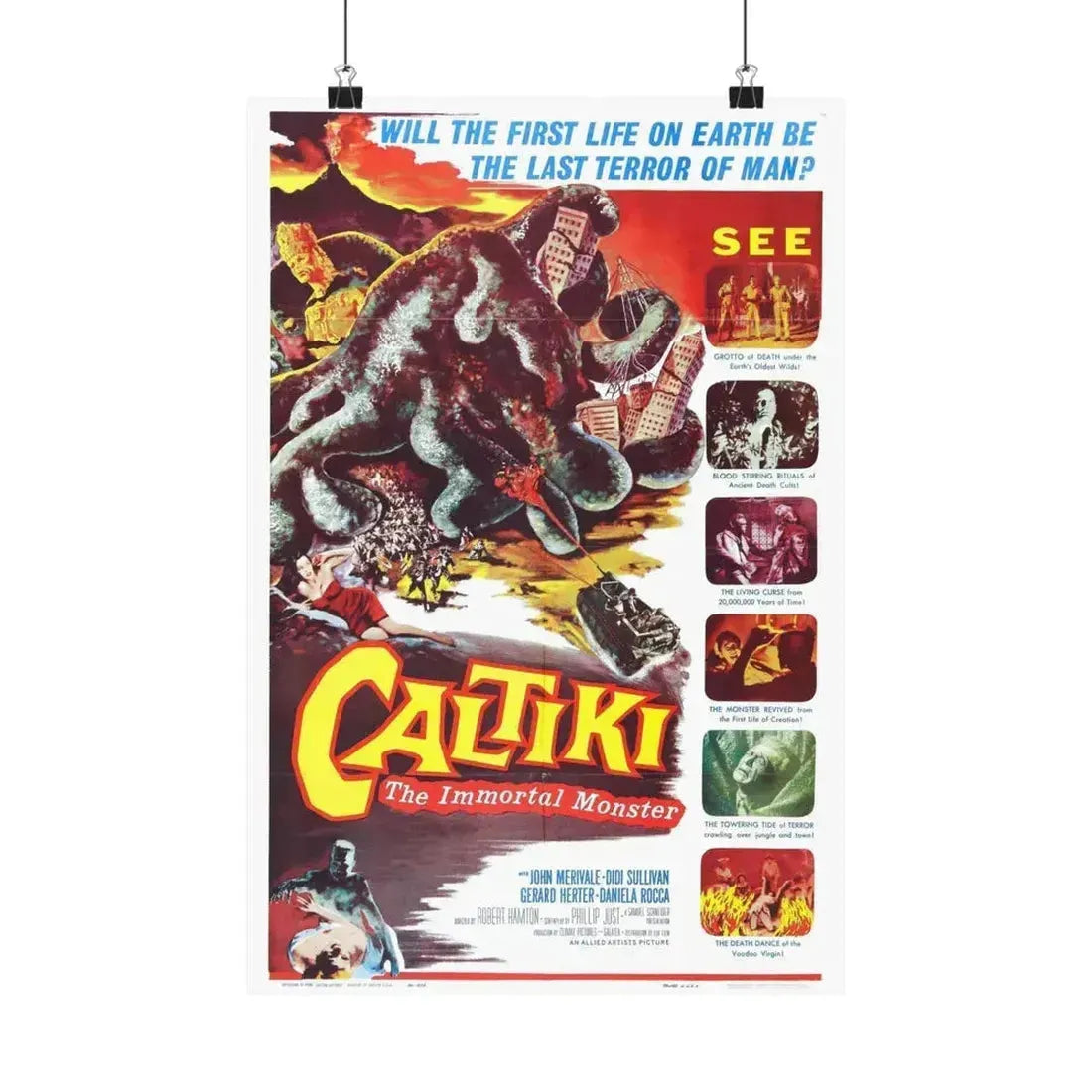 CALTIKI THE IMMORTAL MONSTER 1959 - Paper Movie Poster 12″ x 18″ Matte - The Sticker Space