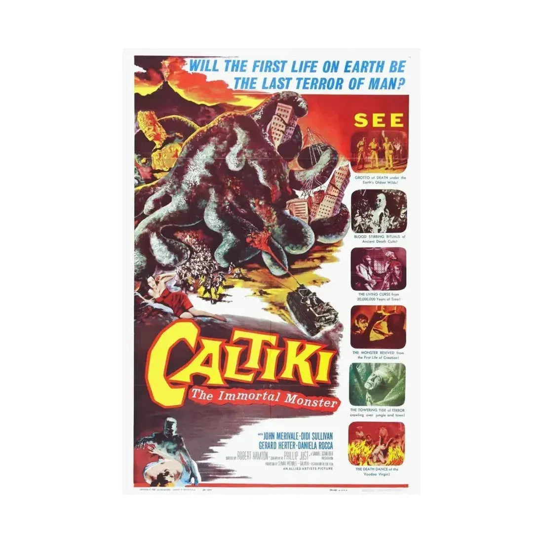 CALTIKI THE IMMORTAL MONSTER 1959 - Paper Movie Poster - The Sticker Space