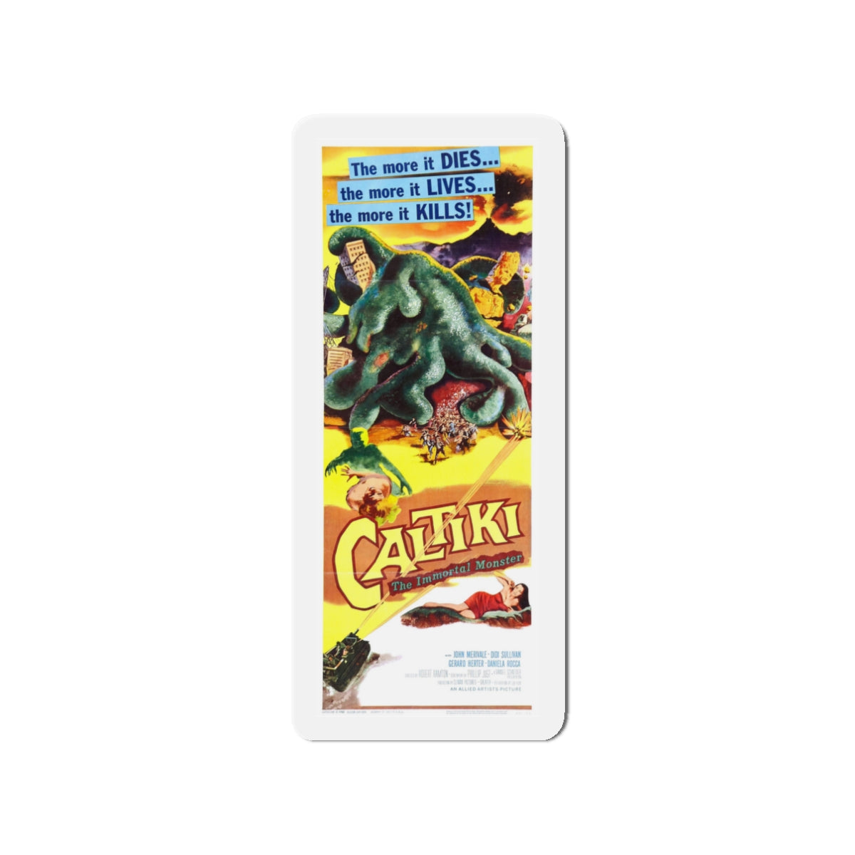 CALTIKI THE IMMORTAL MONSTER (2) 1959 Movie Poster - Die-Cut Magnet-3" x 3"-The Sticker Space