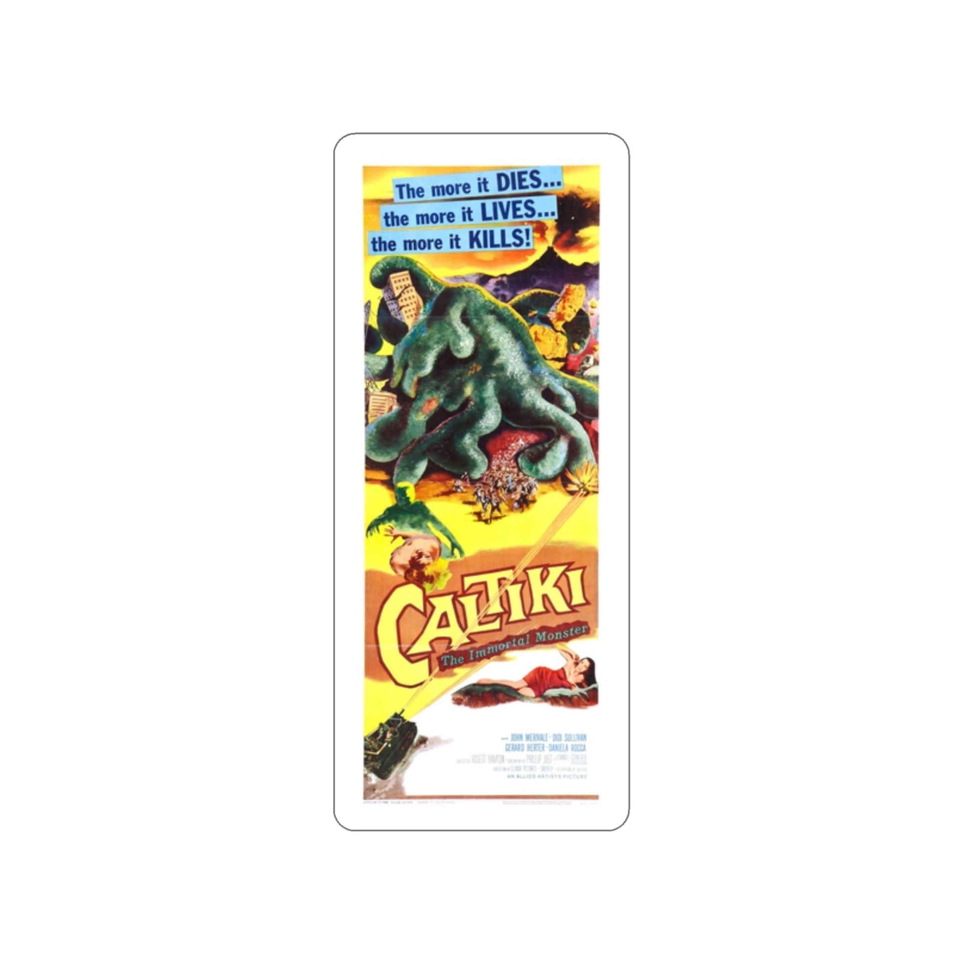 CALTIKI THE IMMORTAL MONSTER (2) 1959 Movie Poster STICKER Vinyl Die-Cut Decal-2 Inch-The Sticker Space