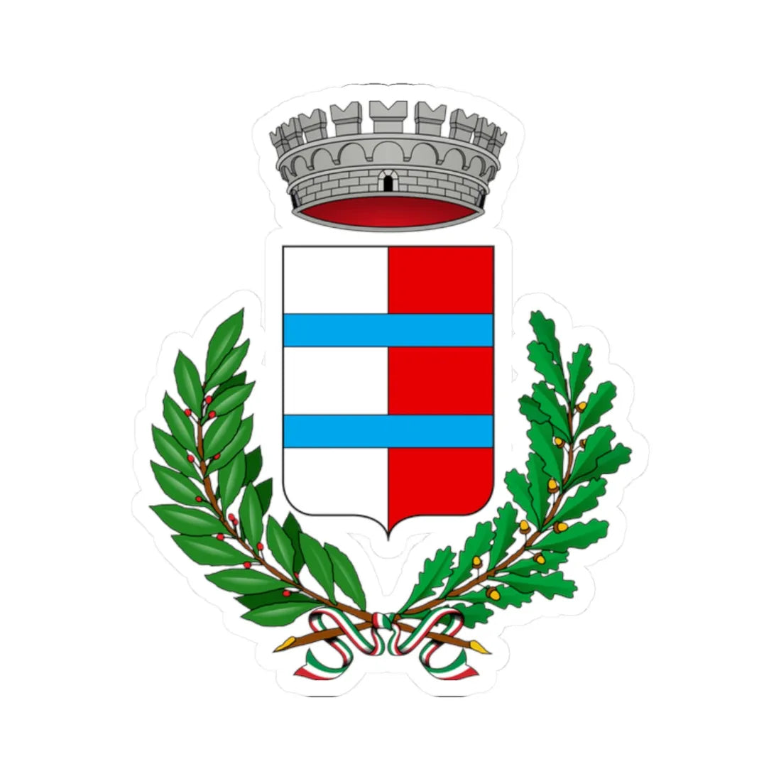 Calvignasco-Stemma (Italy) (Coat of Arms) STICKER Vinyl Kiss-Cut Decal 2 Inch White - The Sticker Space