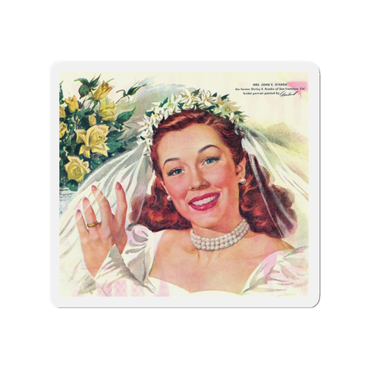 Camay ad illustration, Good Housekeeping, July 1948 (Magazine Illustration) Refrigerator Magnet-2" x 2"-The Sticker Space