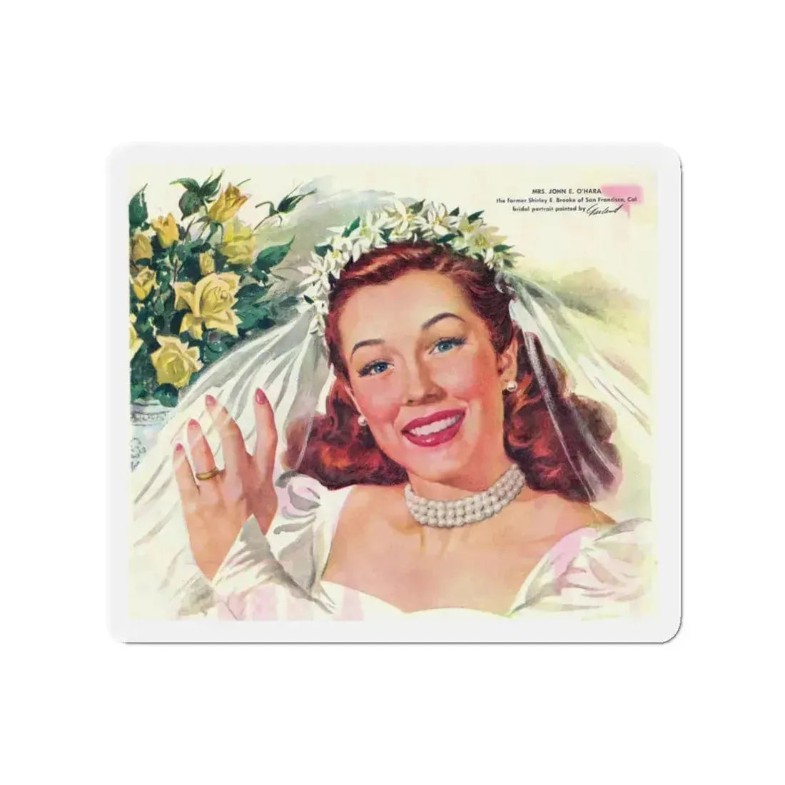Camay ad illustration, Good Housekeeping, July 1948 (Magazine Illustration) Refrigerator Magnet 3 Inch - The Sticker Space