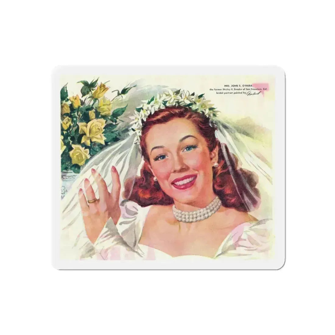 Camay ad illustration, Good Housekeeping, July 1948 (Magazine Illustration) Refrigerator Magnet 6 Inch - The Sticker Space