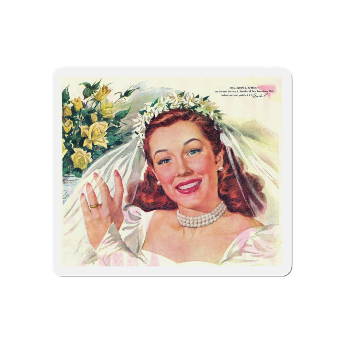 Camay ad illustration, Good Housekeeping, July 1948 (Magazine Illustration) Refrigerator Magnet-6 × 6"-The Sticker Space