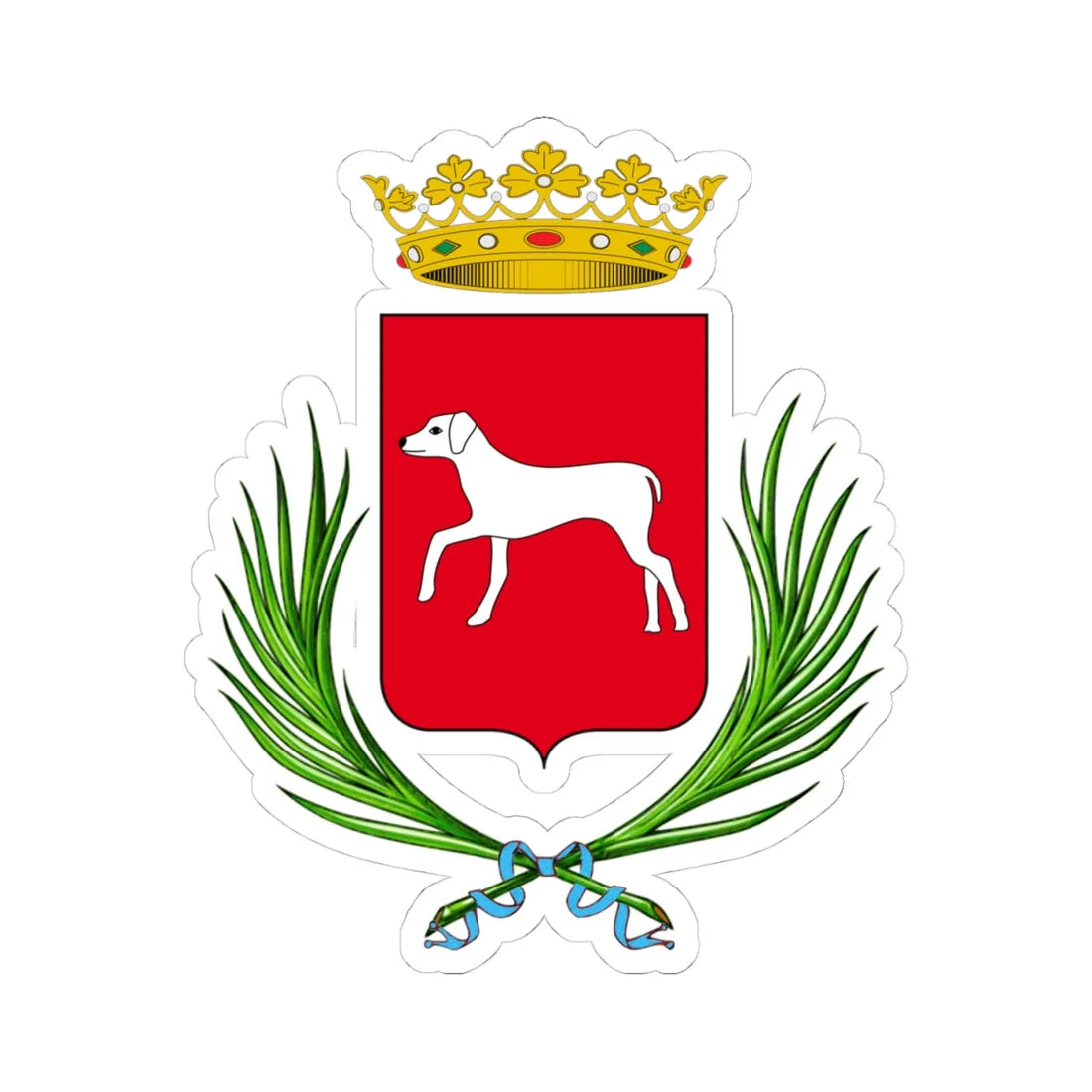 Cambiano-Stemma (Italy) (Coat of Arms) STICKER Vinyl Kiss-Cut Decal 4 Inch White - The Sticker Space