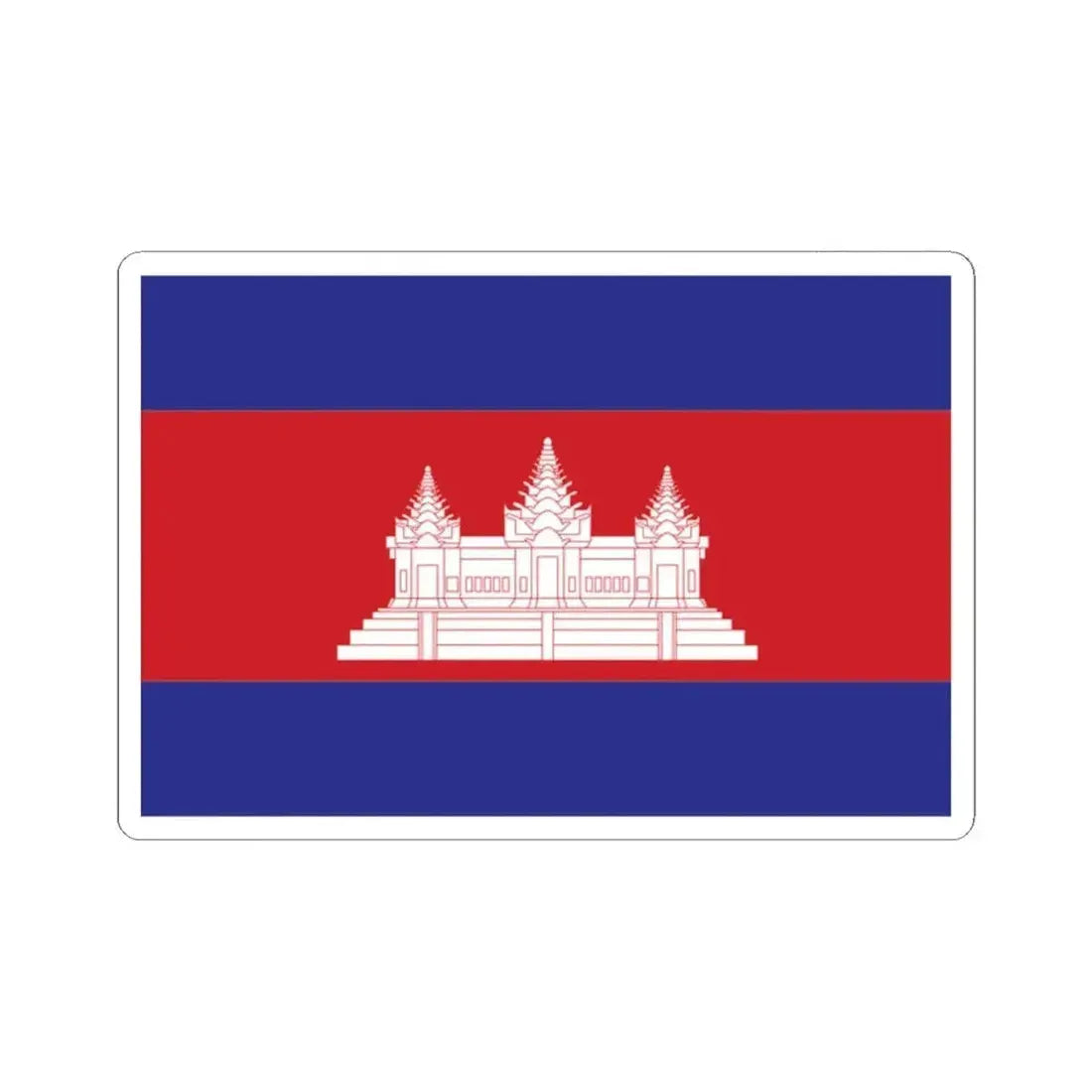 Cambodia Final Flag (Cambodia) STICKER Vinyl Kiss-Cut Decal 2 Inch White - The Sticker Space