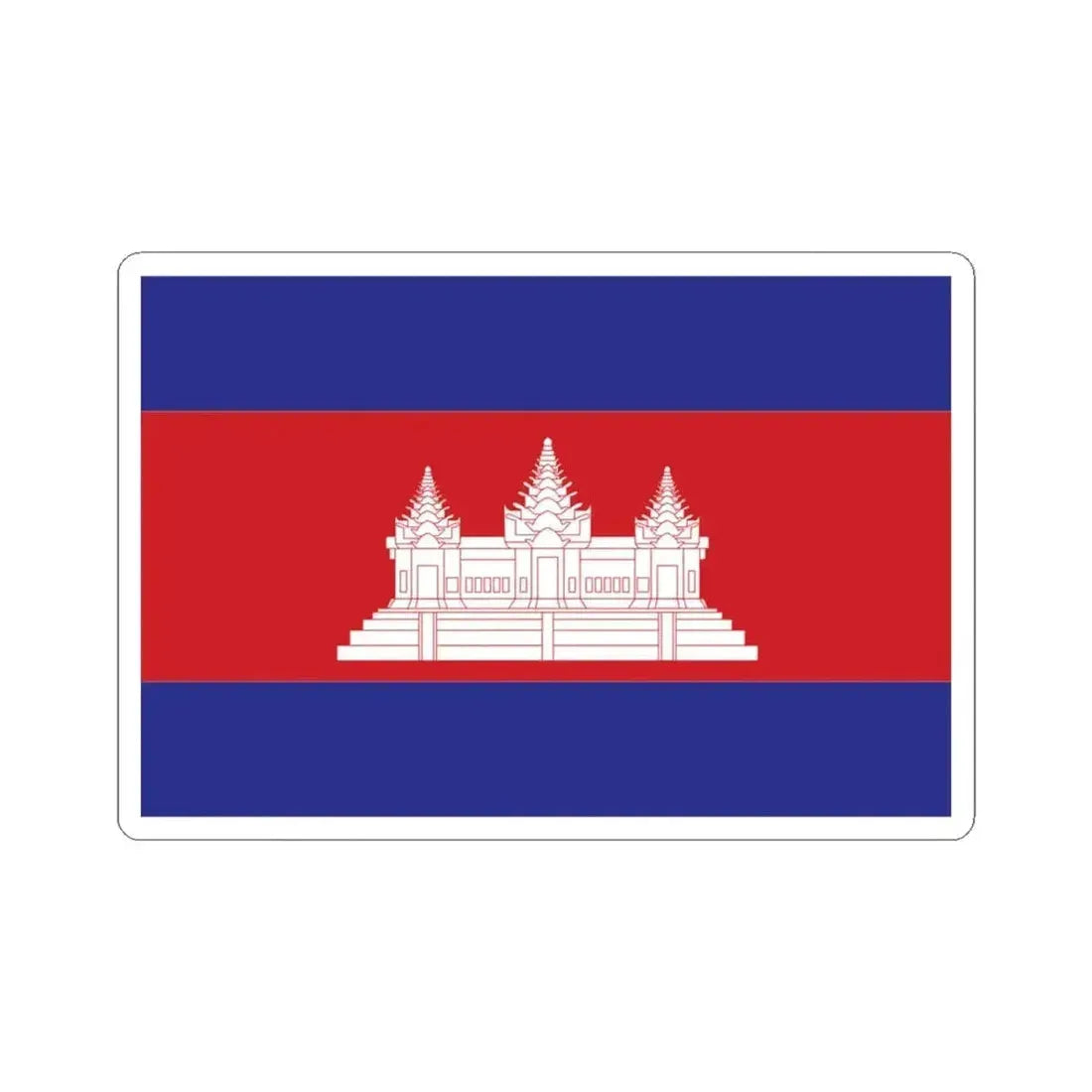 Cambodia Final Flag (Cambodia) STICKER Vinyl Kiss-Cut Decal 3 Inch White - The Sticker Space