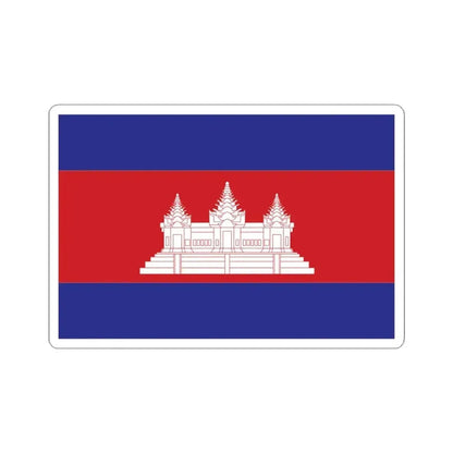 Cambodia Final Flag (Cambodia) STICKER Vinyl Kiss-Cut Decal 3 Inch White - The Sticker Space