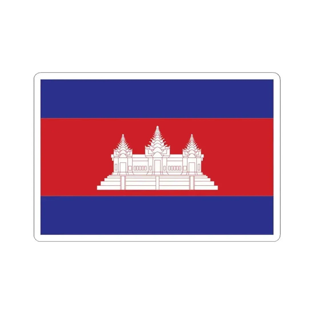 Cambodia Final Flag (Cambodia) STICKER Vinyl Kiss-Cut Decal 4 Inch White - The Sticker Space