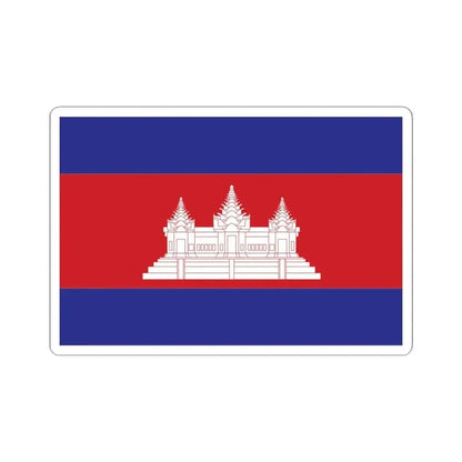 Cambodia Final Flag (Cambodia) STICKER Vinyl Kiss-Cut Decal 4 Inch White - The Sticker Space