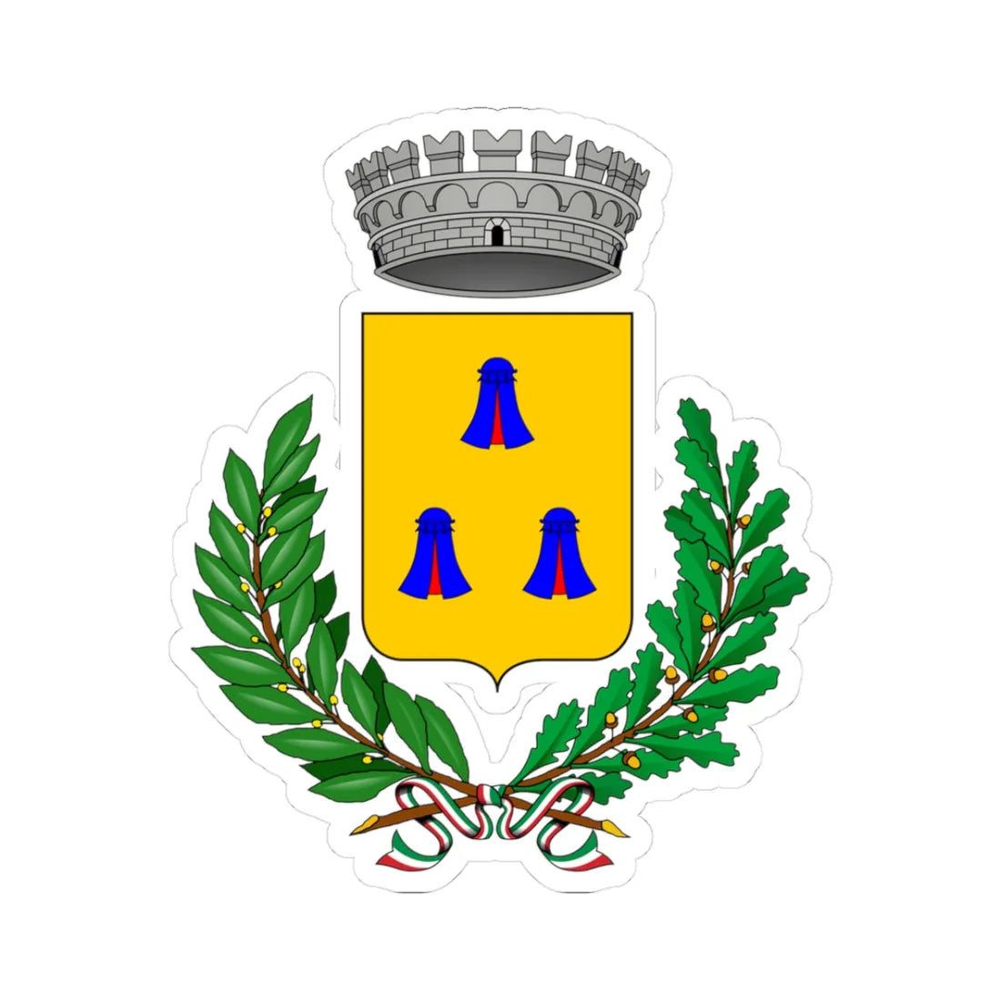 Camburzano-Stemma (Italy) (Coat of Arms) STICKER Vinyl Kiss-Cut Decal 3 Inch White - The Sticker Space