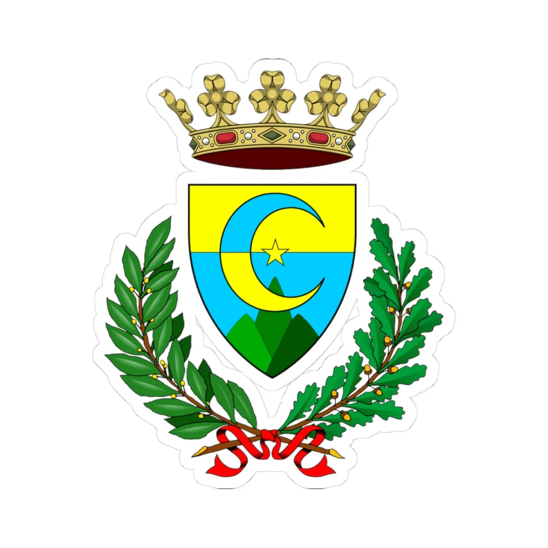 Camerana-Stemma (Italy) (Coat of Arms) STICKER Vinyl Kiss-Cut Decal 3 Inch White - The Sticker Space