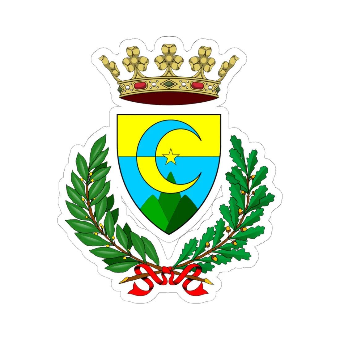 Camerana-Stemma (Italy) (Coat of Arms) STICKER Vinyl Kiss-Cut Decal 6 Inch White - The Sticker Space