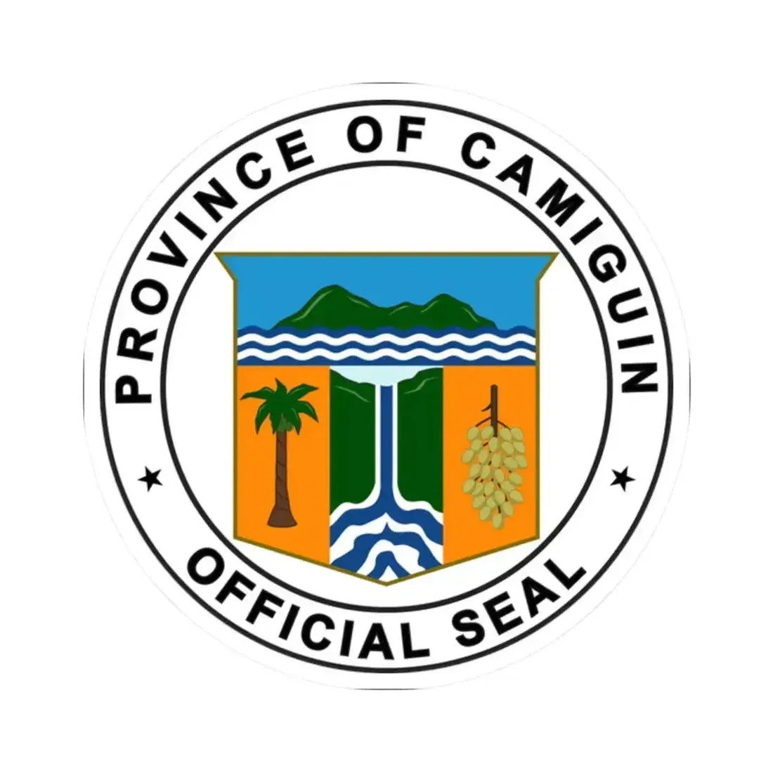 Camiguin Seal (Philippines) STICKER Vinyl Kiss-Cut Decal 2 Inch White - The Sticker Space