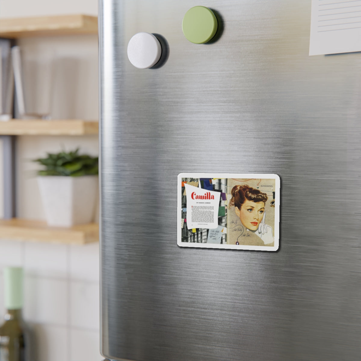 Camilla, Good Housekeeping, June 1949 (Magazine Illustration) Refrigerator Magnet-The Sticker Space