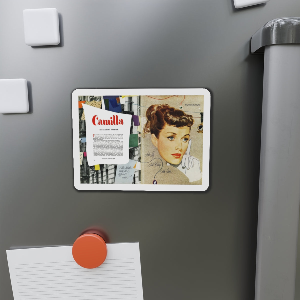 Camilla, Good Housekeeping, June 1949 (Magazine Illustration) Refrigerator Magnet-The Sticker Space