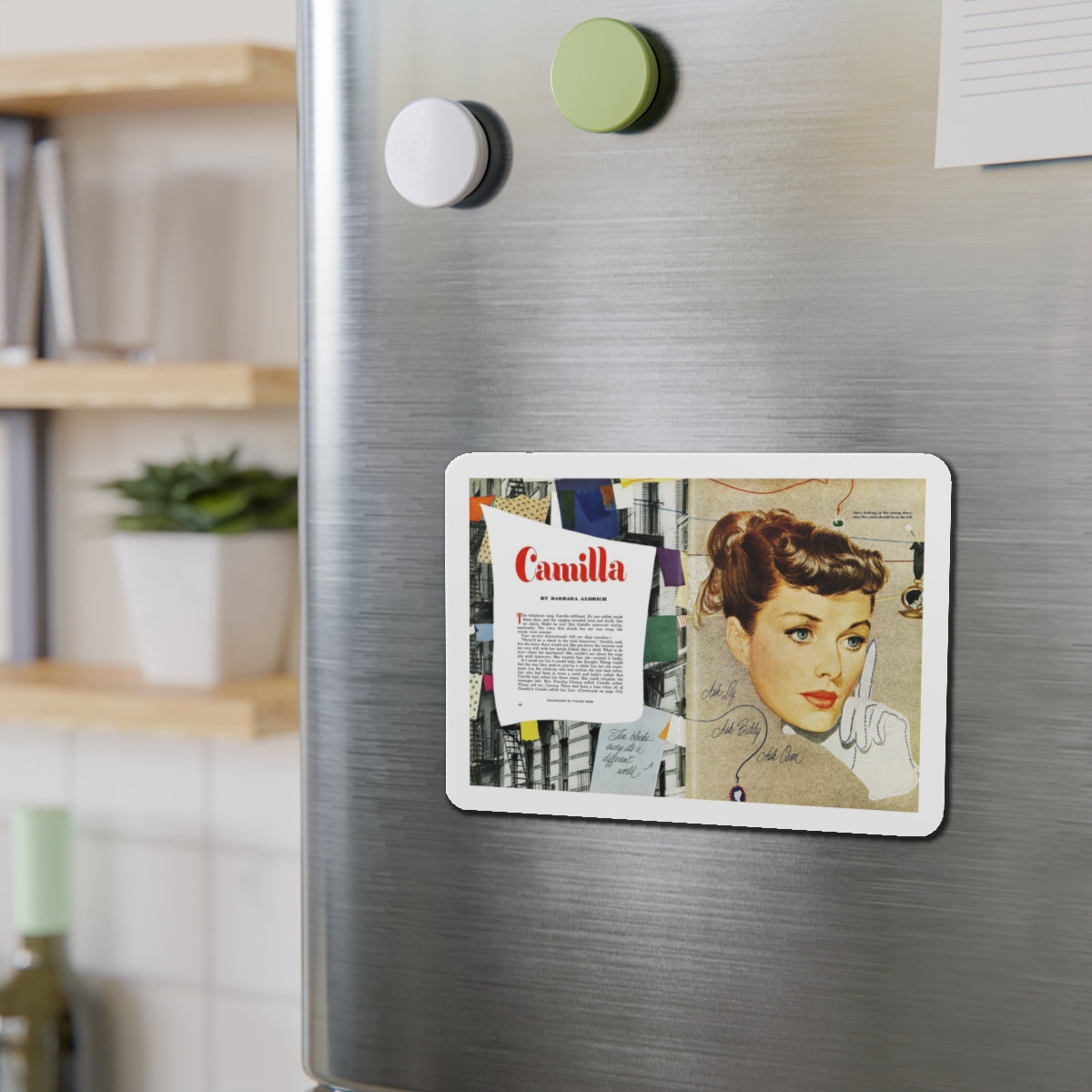 Camilla, Good Housekeeping, June 1949 (Magazine Illustration) Refrigerator Magnet-The Sticker Space