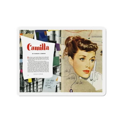 Camilla, Good Housekeeping, June 1949 (Magazine Illustration) Refrigerator Magnet 2 Inch - The Sticker Space