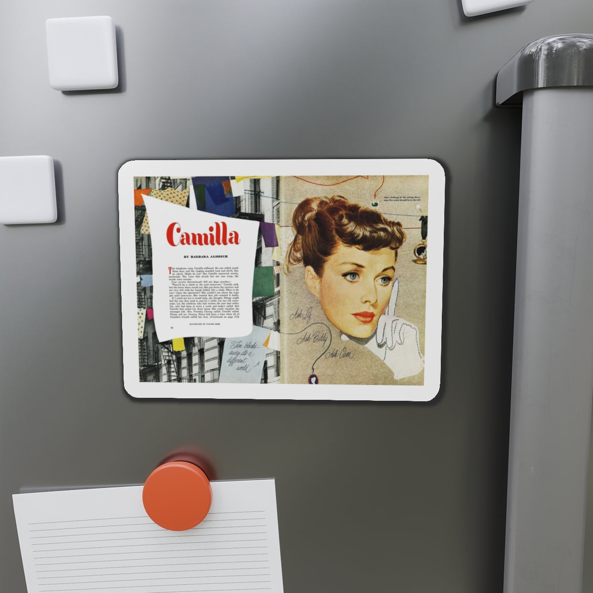 Camilla, Good Housekeeping, June 1949 (Magazine Illustration) Refrigerator Magnet-The Sticker Space