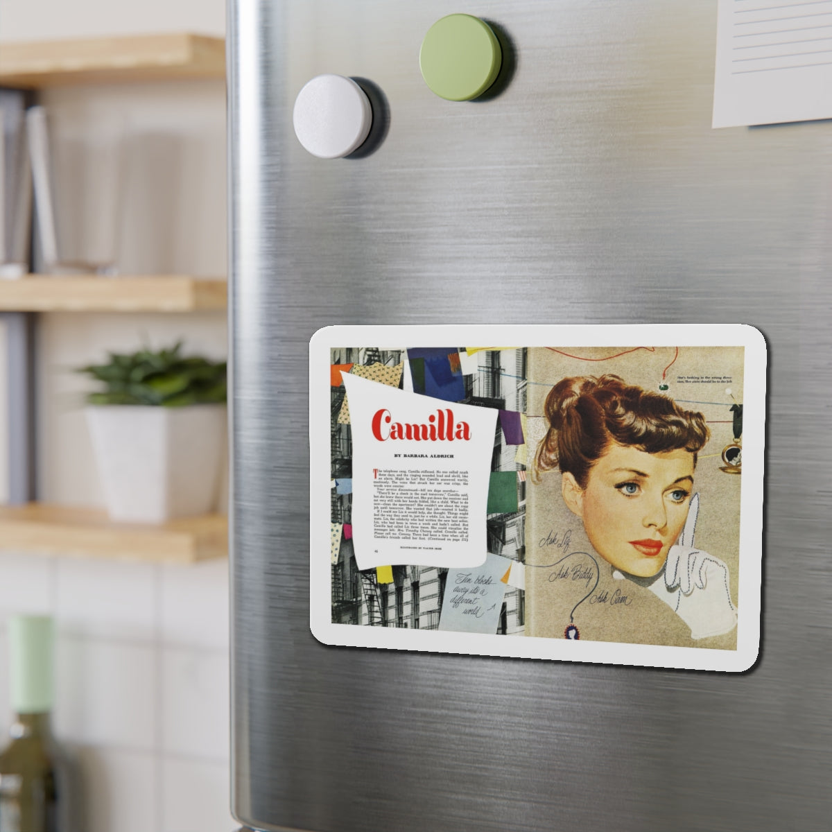 Camilla, Good Housekeeping, June 1949 (Magazine Illustration) Refrigerator Magnet-The Sticker Space