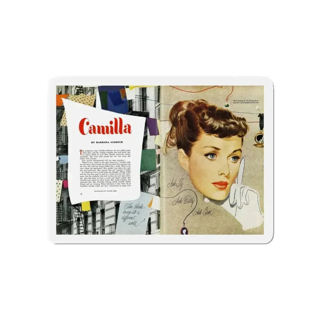 Camilla, Good Housekeeping, June 1949 (Magazine Illustration) Refrigerator Magnet - The Sticker Space