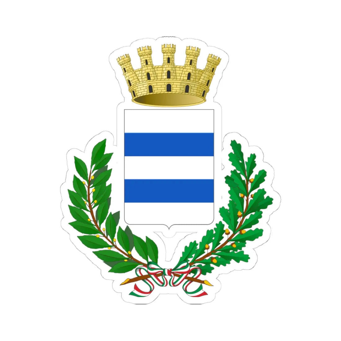 Camisano Vicentino-Stemma (Italy) (Coat of Arms) STICKER Vinyl Kiss-Cut Decal 4 Inch White - The Sticker Space