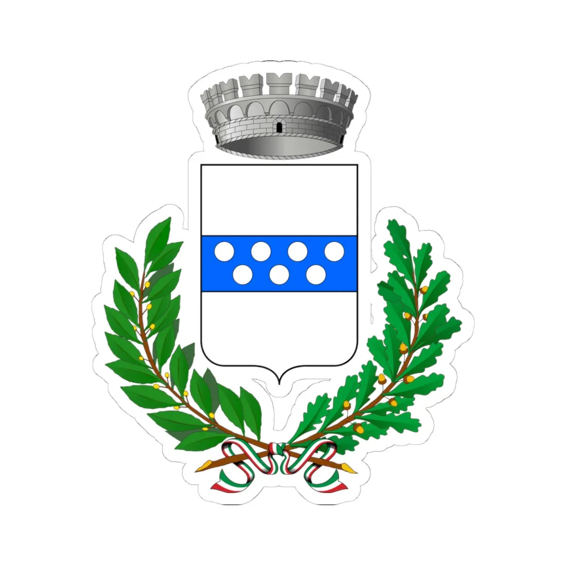 Camo-Stemma (Italy) (Coat of Arms) STICKER Vinyl Kiss-Cut Decal 4 Inch White - The Sticker Space