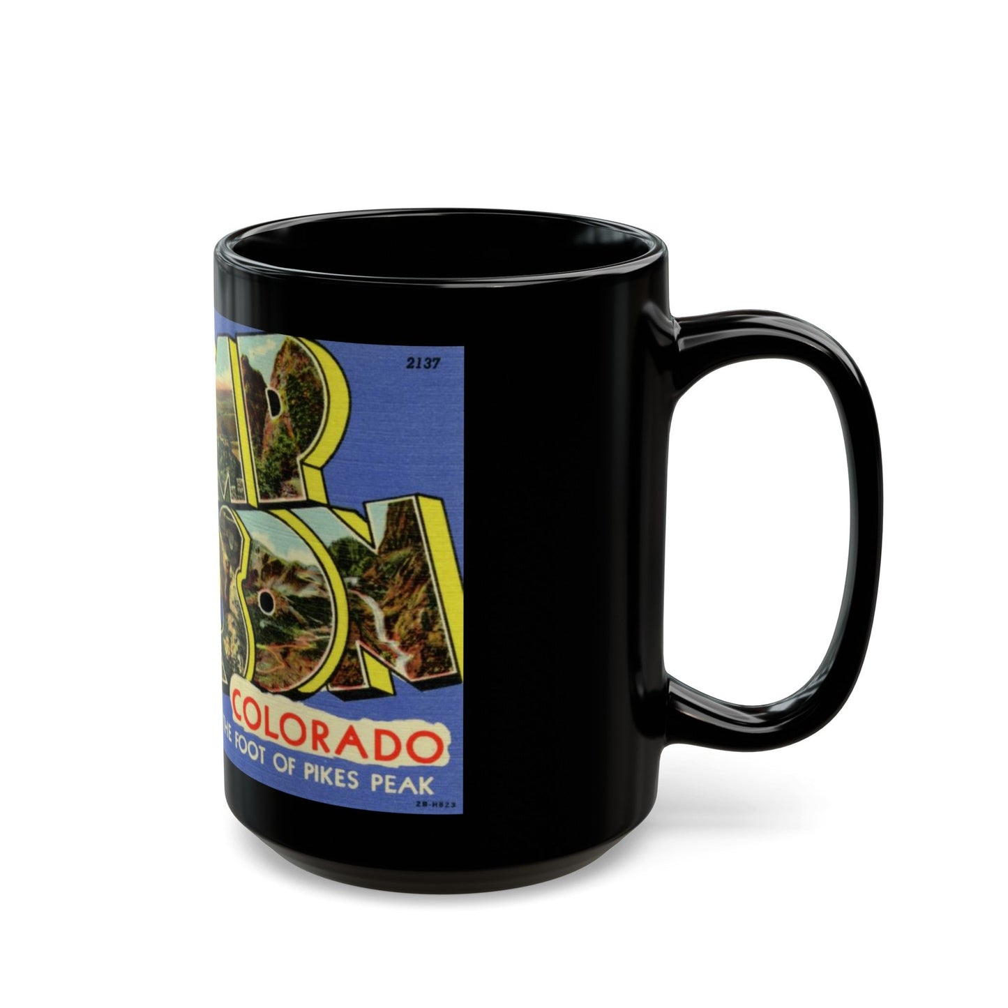 Camp Carson Colorado (Greeting Postcards) Black Coffee Mug-The Sticker Space