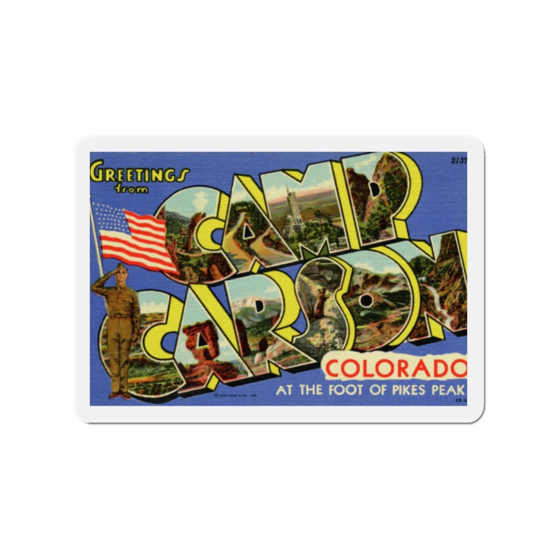 Camp Carson Colorado (Greeting Postcards) Die-Cut Magnet-2" x 2"-The Sticker Space