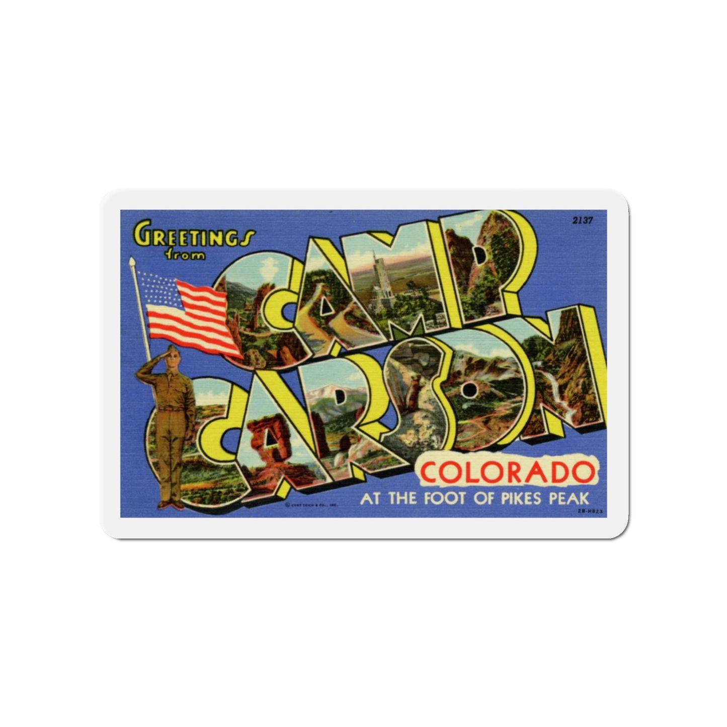 Camp Carson Colorado (Greeting Postcards) Die-Cut Magnet-4" x 4"-The Sticker Space