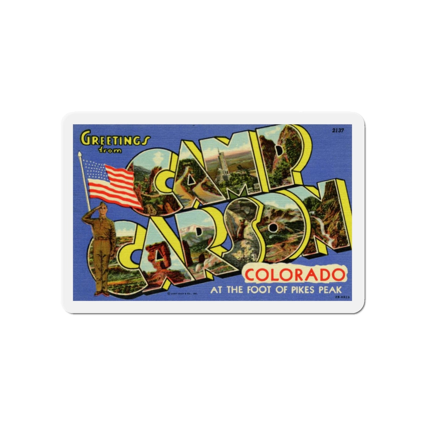 Camp Carson Colorado (Greeting Postcards) Die-Cut Magnet-5" x 5"-The Sticker Space